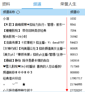 YY客户端个人资料页中“频道”如何排序？